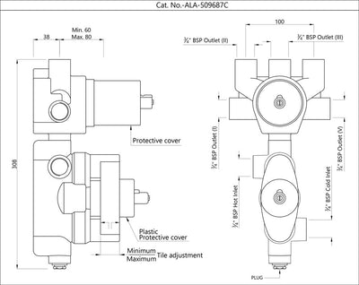 Jaquar Artize In-Wall Body Of The Thermostatic Shower Valve