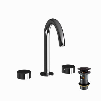 Jaquar Laguna 3 Hole Basin Mixer With Pipe Spout & Round Handle with Click Clack Waste