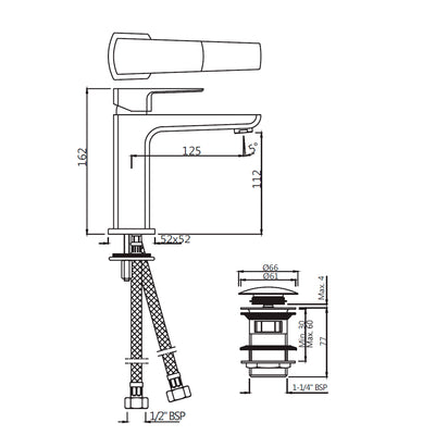 Jaquar Kubix Prime Mono Basin Mixer