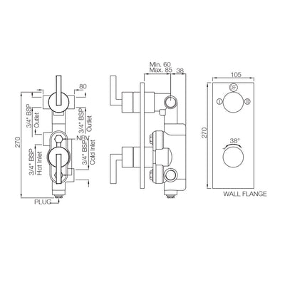 Jaquar Artize Linea Thermostatic Shower Valve