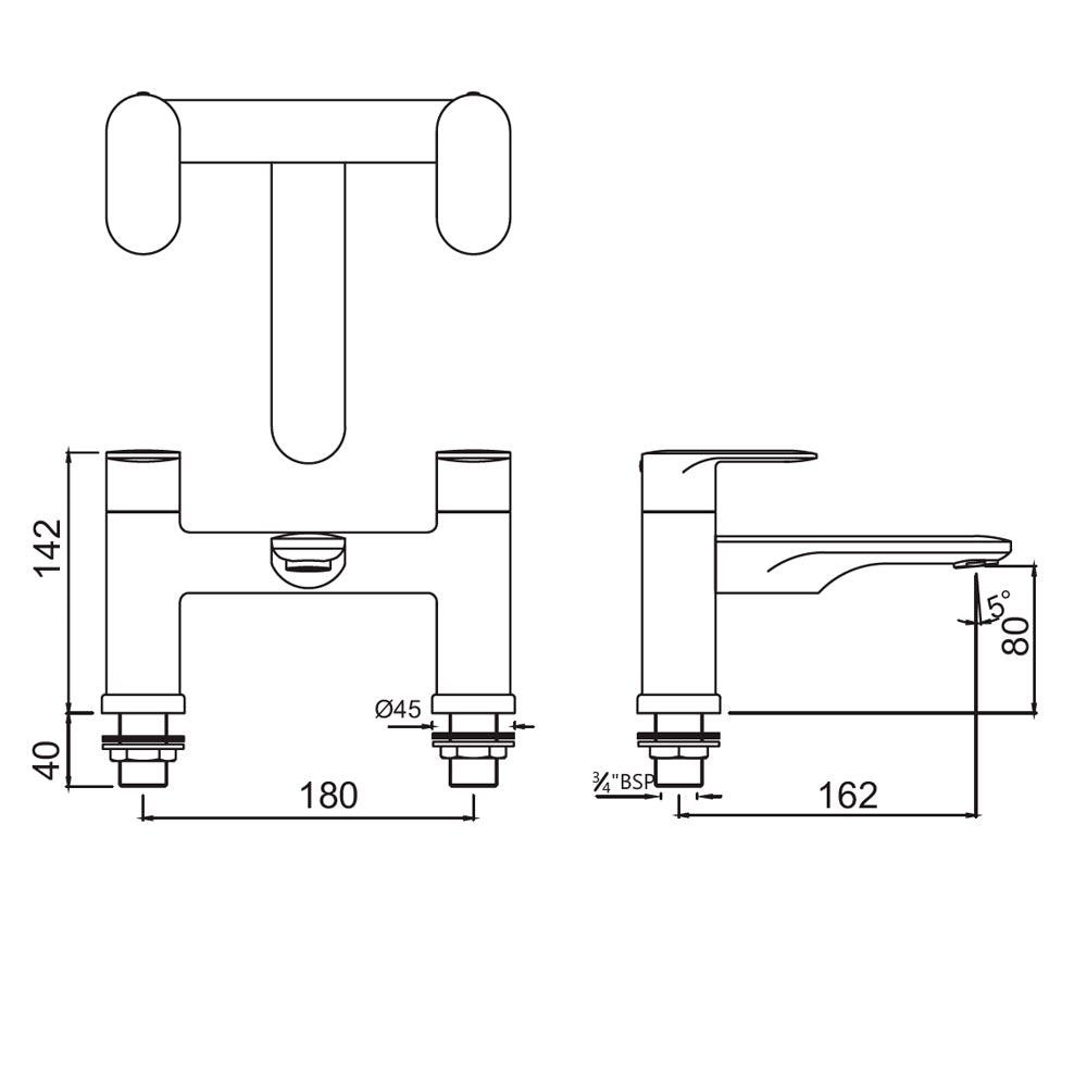 Jaquar Opal Prime 2 Hole H Type Bath Filler