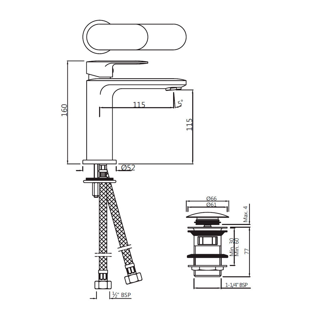 Jaquar Opal Prime Mono Basin Mixer