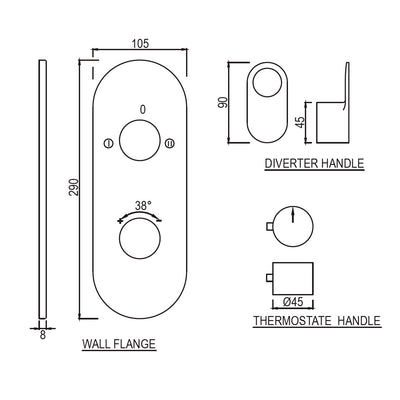 Jaquar Ornamix Prime Aquamax Outlet Thermostatic Shower Mixer Trim Kit