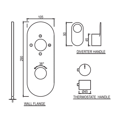 Jaquar Ornamix Prime Aquamax Outlet Thermostatic Shower Mixer Trim Kit