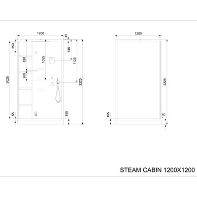 Jaquar Artize Brown Quadro Steam Cabin