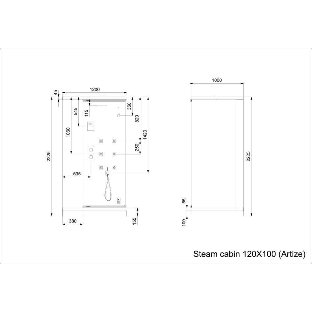 Jaquar Artize Grey Quadro Steam Cabin