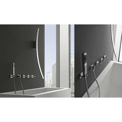 Graff Luna Wall Mounted Bathtub Spout with Concealed Bathtub Mixer and Hand Shower-13026