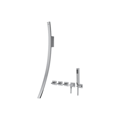 Graff Luna Wall Mounted Bathtub Spout with Concealed Bathtub Mixer and Hand Shower