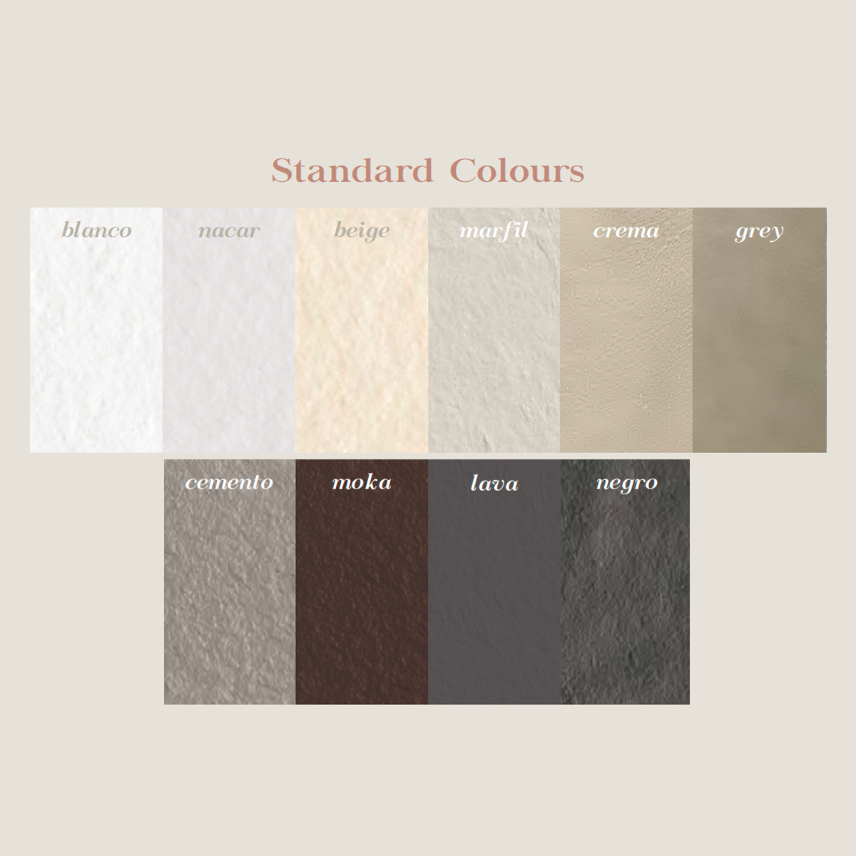 Acquabella Standard Colours