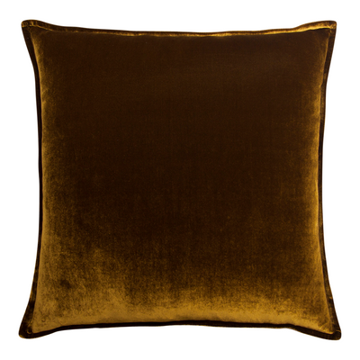 De Le Cuona Silk Velvet and Linen Flange Cushion