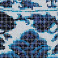 Bisazza Decorations 'Blue Vases' Italian Glass Mosaic Tiles-5781