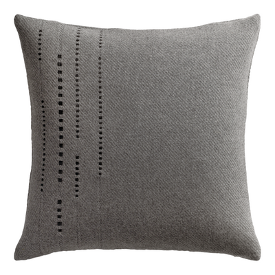 Dark Grey cashmere wool twill cushion with vertical detail