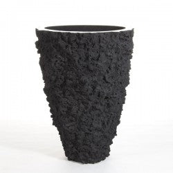 Extra Large Black Lava Stone Vase-0