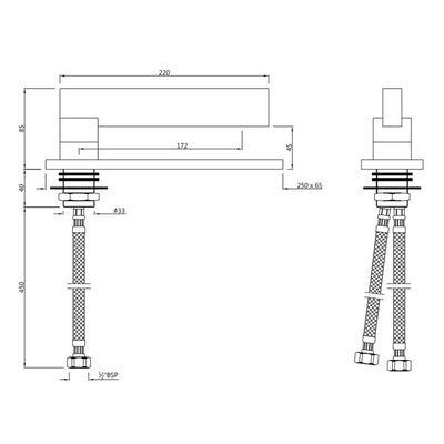 Jaquar Artize 'Linea' Deck Mounted Single Lever Basin Mixer without Popup Waste-14011