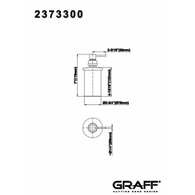 Graff Luna Free Standing Soap Dispenser. Technical Drawings. Please see order options.