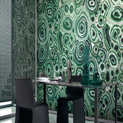 Bisazza Decorations 'New Malachite' Italian Glass Mosaic Tiles-7123