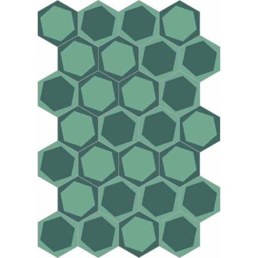 Bisazza by Paola Navone On / Off Teal Hexagonal Italian Cementiles-8557