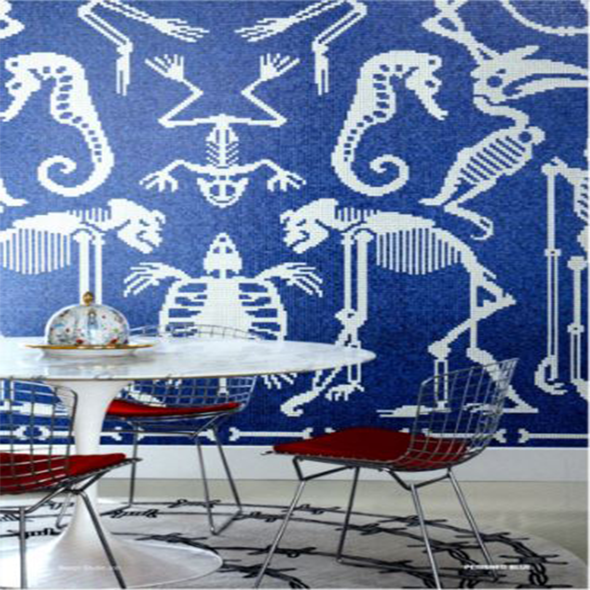 Bisazza Decorations 'Perished Blue' Italian Glass Mosaic Tiles-7234