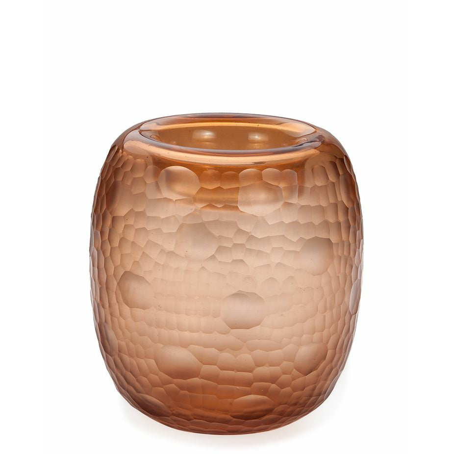 Round Smoke Amber Vase-3438