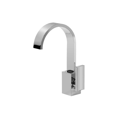 Graff Sade, Deck Mounted Single Lever Basin Mixer 267 mm. Available in Polished Chrome and Satin Nickel. Also available in 352 mm Height.